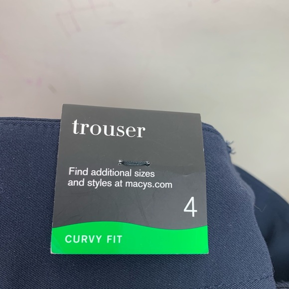 3 for $10 New Alfani Curvy Fit Navy Trousers size 4 - Picture 4 of 5